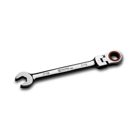 CAPRI TOOLS 100-Tooth 7/16 in Flex-Head Ratcheting Combination Wrench 11642